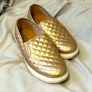 Rose gold slip on shoes. Size 11 wide.